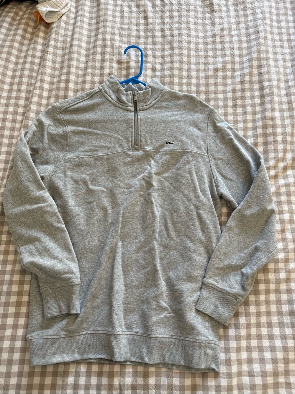 Vineyard Vines Light Gray Quarter-Zip Pullover Sweater